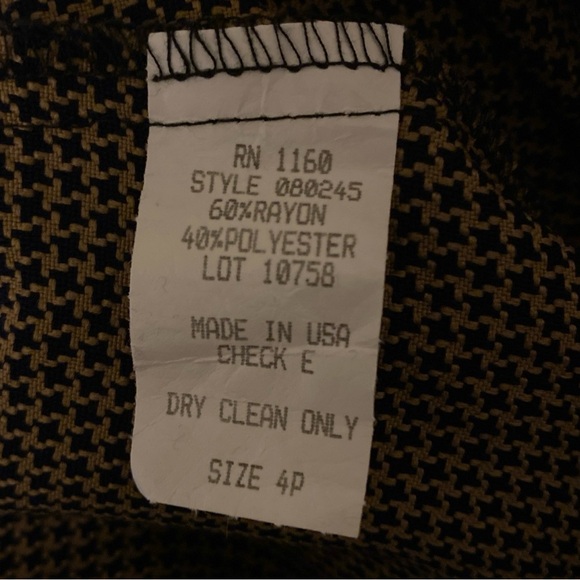 Vintage Bedford Fair Light Brown Black Dot Pattern Pencil Skirt Size 4P - Picture 5 of 6